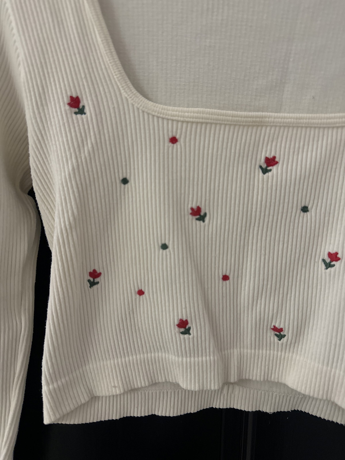 Top Corto Zara Bordado Flores